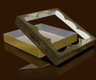 جعبه پولکی طلاکوب ویترین دار